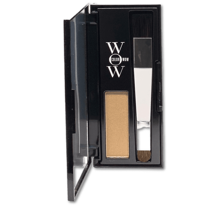 Opened Container Of Colorwow. Blonde powder touchup and application brush