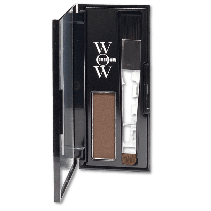 Opened Container Of Colorwow. Light brown powder touchup and application brush
