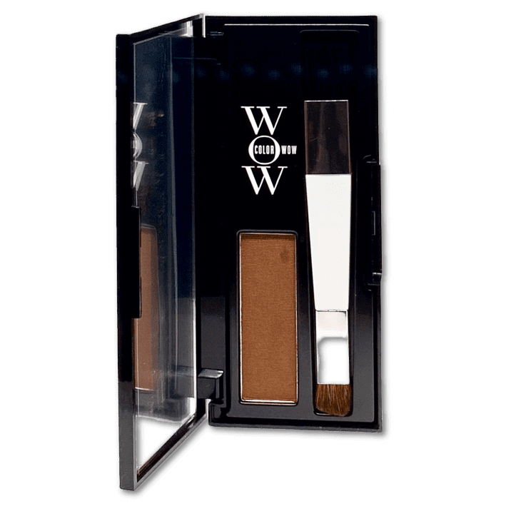 Opened Container Of Colorwow. Red powder touchup and application brush