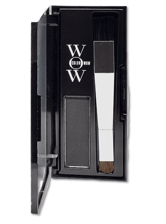 Opened Container Of Colorwow. Black powder touchup and application brush