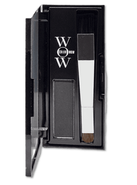 Opened Container Of Colorwow. Black powder touchup and application brush