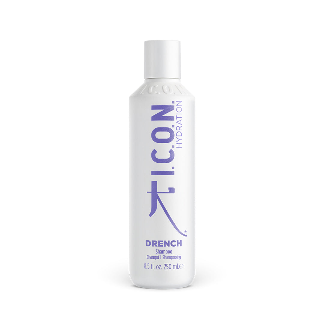 Shampoo bottle labeled 'icon' on a white background