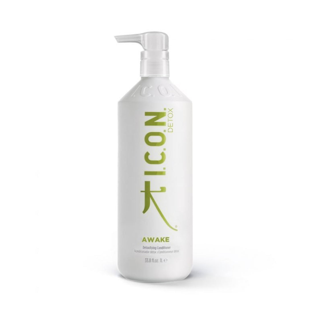 The Industry Beauty Supply I.C.O.N. Awake Detoxifying Conditioner (250mL / 1000mL) features an ultra-hydrating formula with organic oils for a refreshing hair care experience.